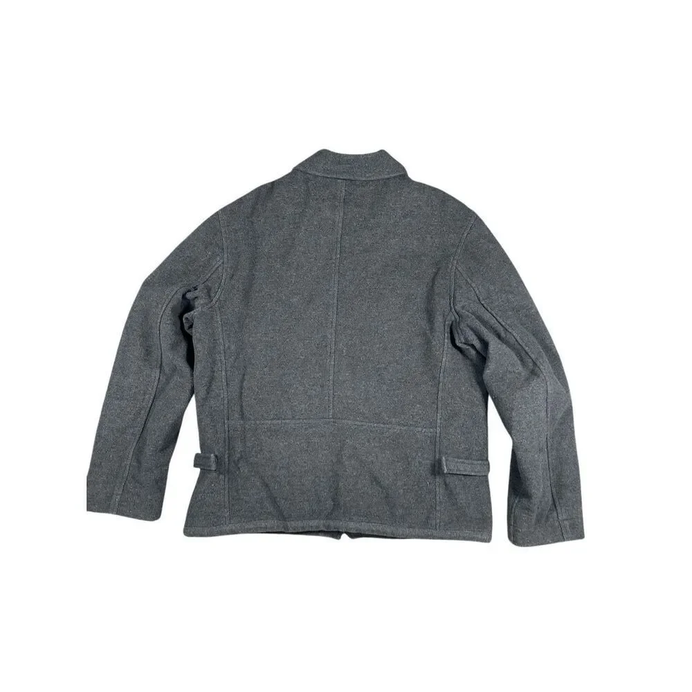 vintage y2k banana republic virgin wool cashmere gray zip up collar jacket men L